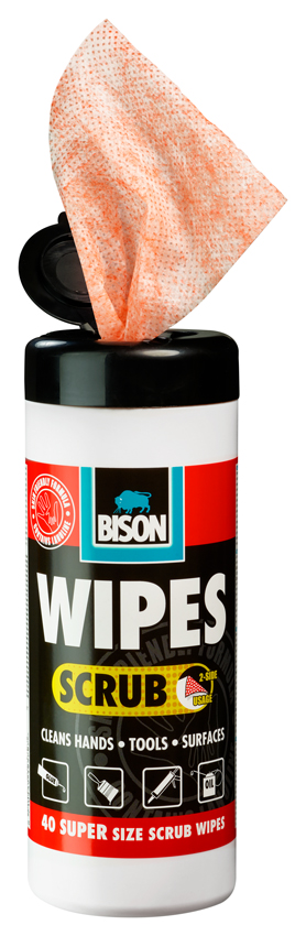 BISON WIPES SCRUB -40ST/POT (2)