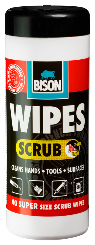 BISON WIPES SCRUB -40ST/POT (1)